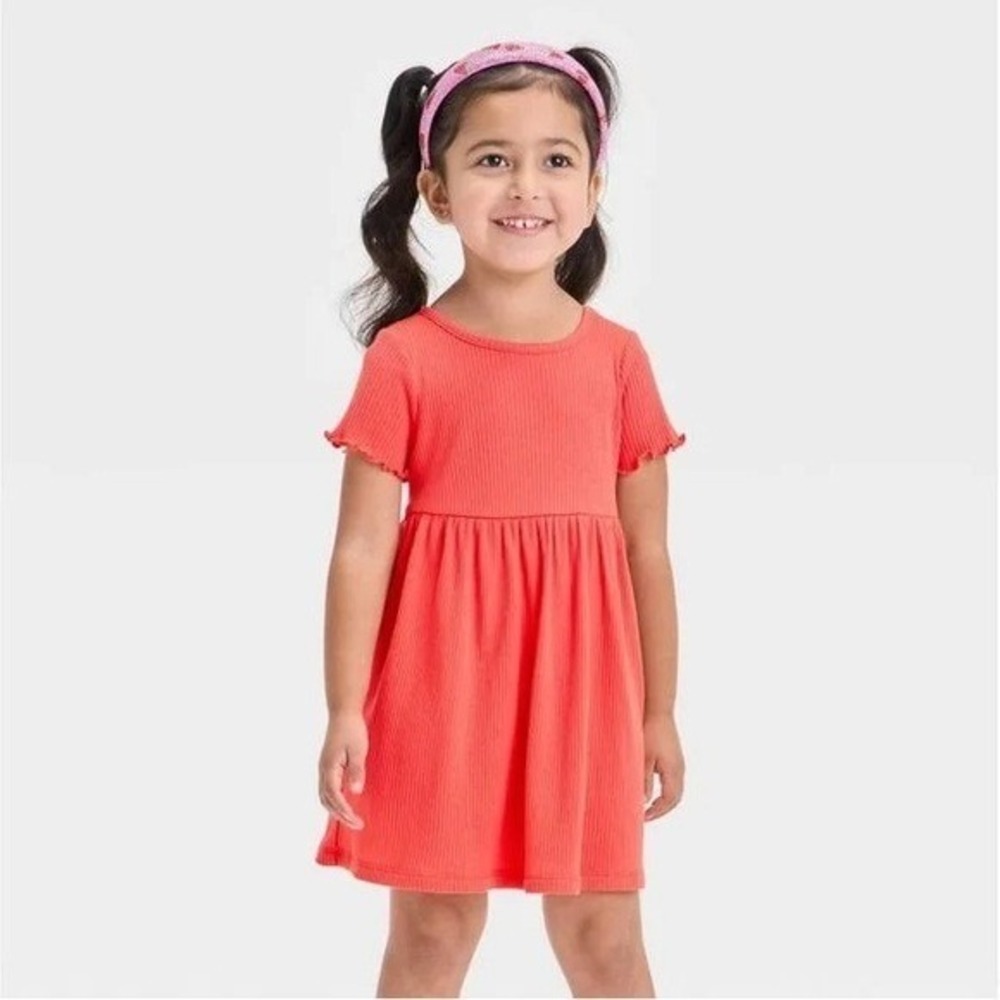 Cat & Jack Bright Coral Casual Dress‎ 2-Pack NWT